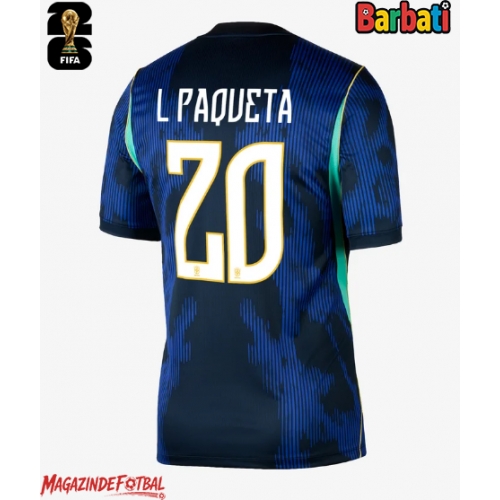 Brazilia Lucas Paqueta #20 Tricou Fotbal Replică Mondial 2026 Barbati Deplasare Brazilia Lucas Paqueta #20 Tricou Fotbal Replică Mondial 2026 Barbati Deplasare